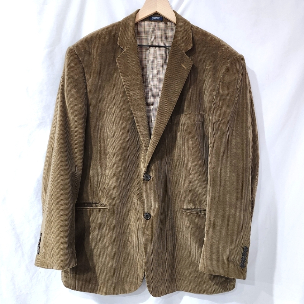 Saddlebred Men's Corduroy‎ Sport Coat Size 46R Brown 100% Cotton Classic Blazer